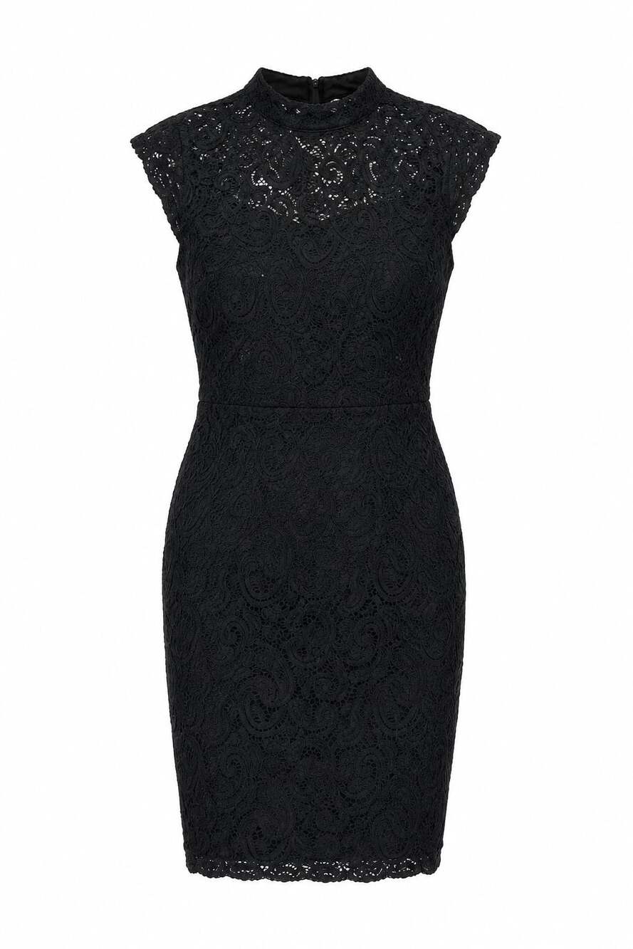 B. Darlin Women's Black Lace Mock Neck Bodycon Mini Dress Size L